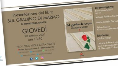 Photo of Pro Loco Nola Città d’Arte: Presentazione del romanzo di Francesca Grassi “Sul gradino di marmo”