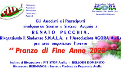 Photo of Avella: L’Associazione Agorà ha organizzato anche quest’anno il Pranzo di Fine Anno