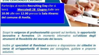 Photo of Avella: il 28 giugno “Recruiting Day” organizzato da Randstad