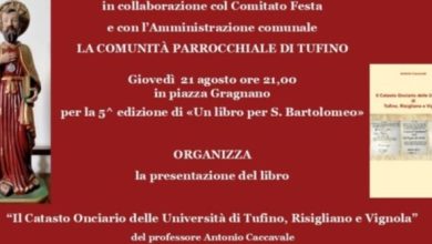 Photo of Tufino: 5a Edizione di “Un libro per San Bartolomeo”