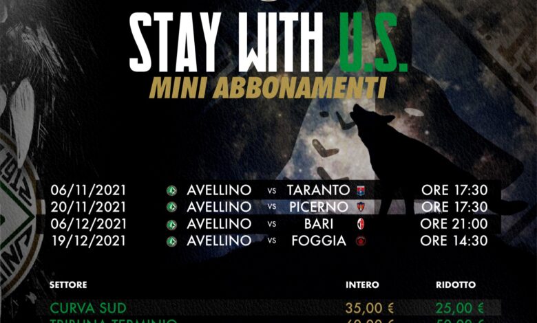 Photo of Avellino\ Chiudi l’anno con l’U.S. Avellino, il “mini-abbonamento” per le ultime 4 gare del girone d’andata