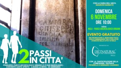 Photo of Nola / “2 Passi in città”: Domenica 6 novembre appuntamento con il benessere e la cultura